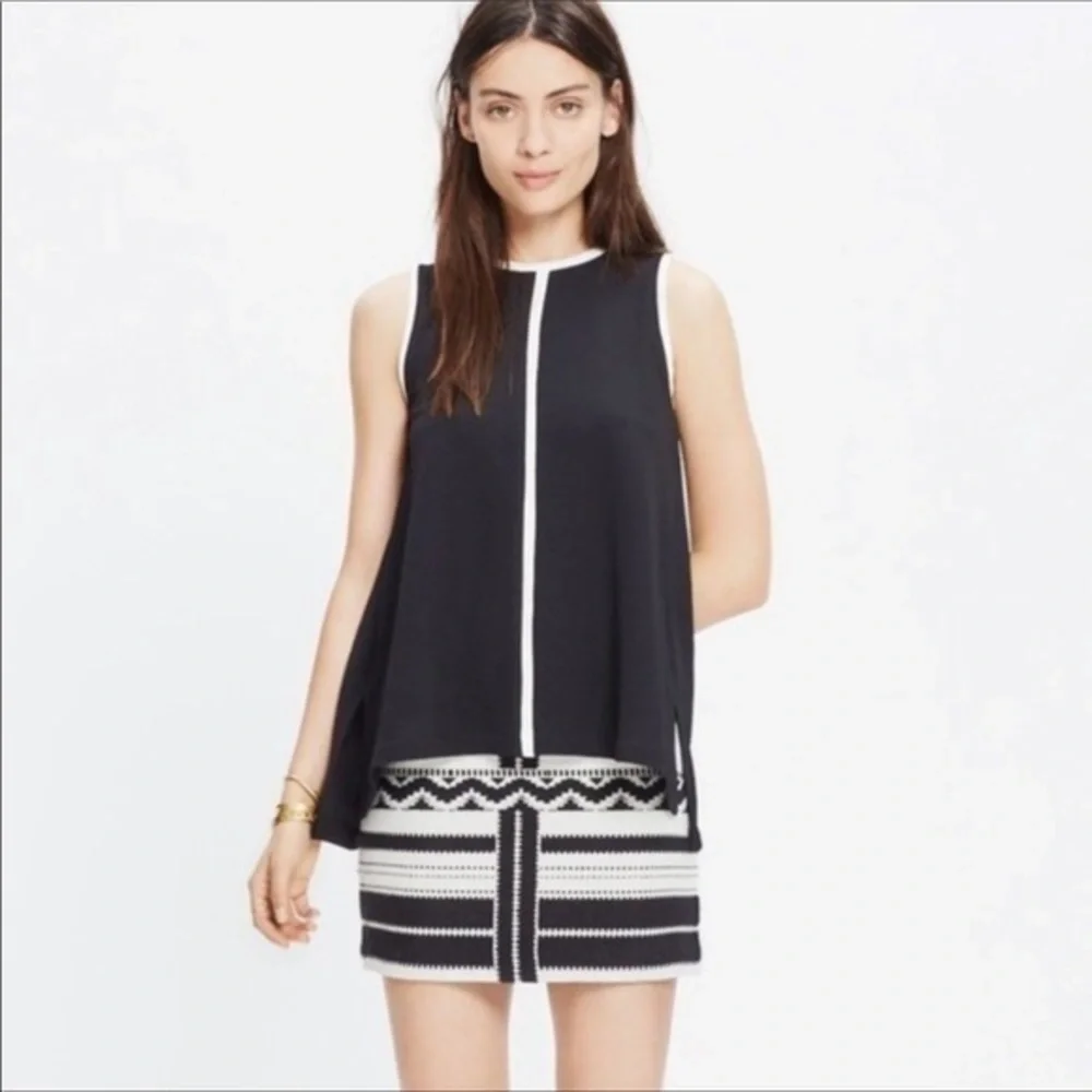 Madewell Crepe Canal Piped Tank Top
